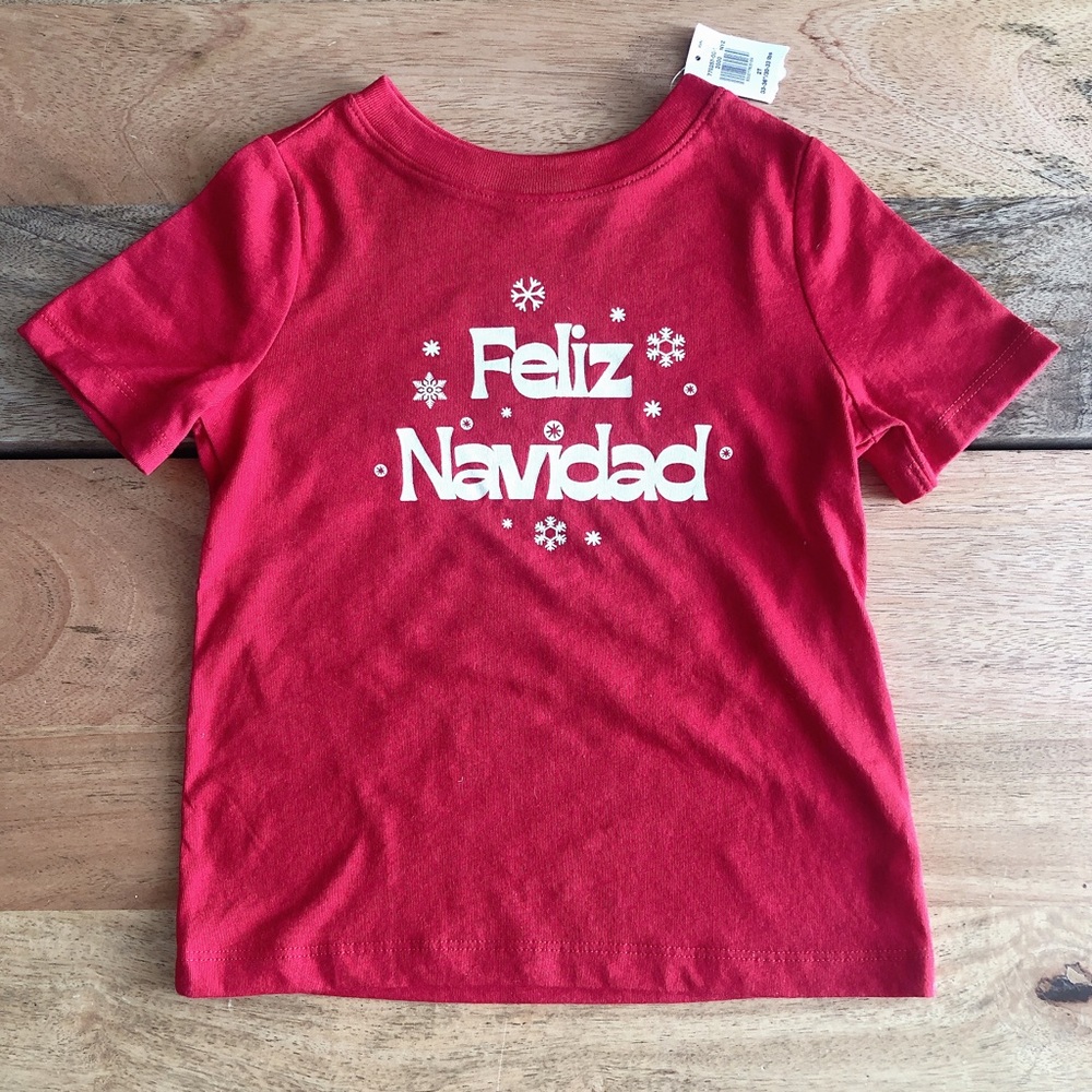 $2 Old Navy, Feliz Navidad T-shirt, size 2T unisex